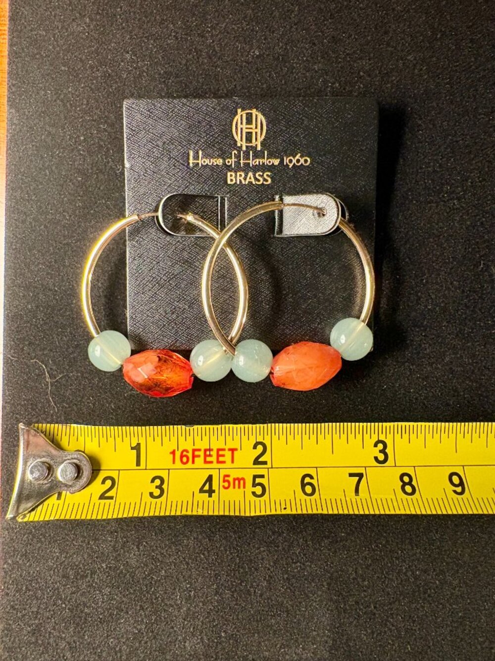 House of Harlow 1960 Brass Gold Earrings - Picture 2 of 3